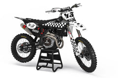 GAS GAS CHECKERS BW SERIES (ANY BIKE MODEL AND COLORS!) Semi-Custom Factory Backing Graphics