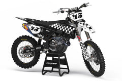 HUSQVARNA CHECKERS BW SERIES (ANY BIKE MODEL AND COLORS!) Semi-Custom Factory Backing Graphics