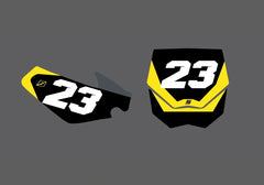 Cobra Motorcycles Blitz Factory Backing Pre Printed number decal Set - choose your name, # , colorway