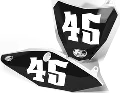 Factory Backing Pre Printed number decals black and white your & name # Sketchy Series