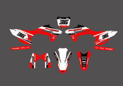 HONDA TURBO SERIE (JEDES FAHRRADMODELL UND JEDE FARBE!) Semi-Custom Factory Backing Graphics 