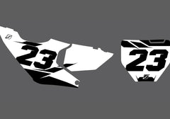 Husqvarna Swift Factory Backing Pre Printed number decal Set - choose your name, # , colorway