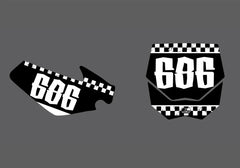 Cobra Motorcycles Garage V2 Factory Backing Pre Printed number decal Set - choose your name, # , colorway