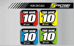 HUB DECAL SET STYLE #3 *CHOOSE NAME/ NUMBER/ COLOR