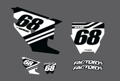 21 V2 Factory Backing Pre Printed number decal Set - choose your name, # , colorway