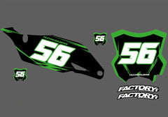 Kawasaki Bolt Factory Backing Pre-Printed Number Decal Set - choisissez votre nom, # , coloris 