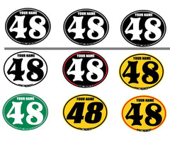 Set of 3 Custom Vintage Number Plate Backgrounds (Decals only) Choose number styles, Colors and more