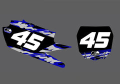 Yamaha Camo Factory Backing Pre-Printed Number Decal Set - choisissez votre nom, # , coloris 