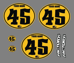 Set of 3 Sketchy Vintage Number Plate Oval Backgrounds (Decals only) Any Color way you need