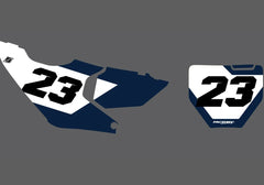 Husqvarna Stealth Factory Backing Pre Printed number decal Set - choose your name, # , colorway