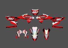 HONDA QUAKE SERIES (JEDES FAHRRADMODELL UND JEDE FARBE!) Semi-Custom Factory Backing Graphics 