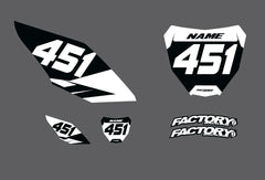 21 V5 Factory Backing Pre Printed number decal Set - choose your name, # , colorway