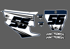 Husqvarna Accel Factory Backing Pre-Printed Number Decal Set - choisissez votre nom, # , coloris 