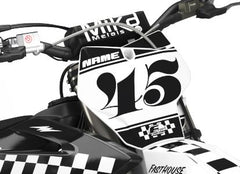 GAS GAS CHECKERS BW SERIES (ANY BIKE MODEL AND COLORS!) Semi-Custom Factory Backing Graphics