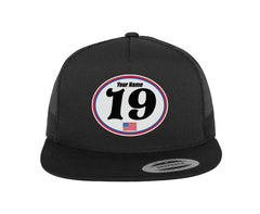 PERSONALIZED VINTAGE MX MOTO HAT MINI NUMBER PLATE CUSTOM MX HAT